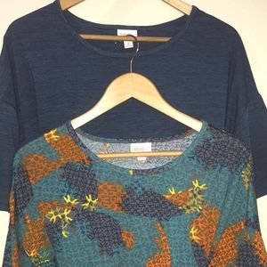 Lot of 2 New LuLaRoe Irma Tops Size MED 033